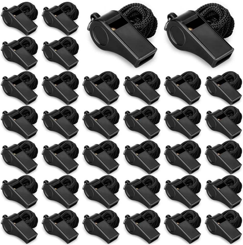 Emergency Whistle Loud - Whistles with Lanyard for Referees, Coaches,
