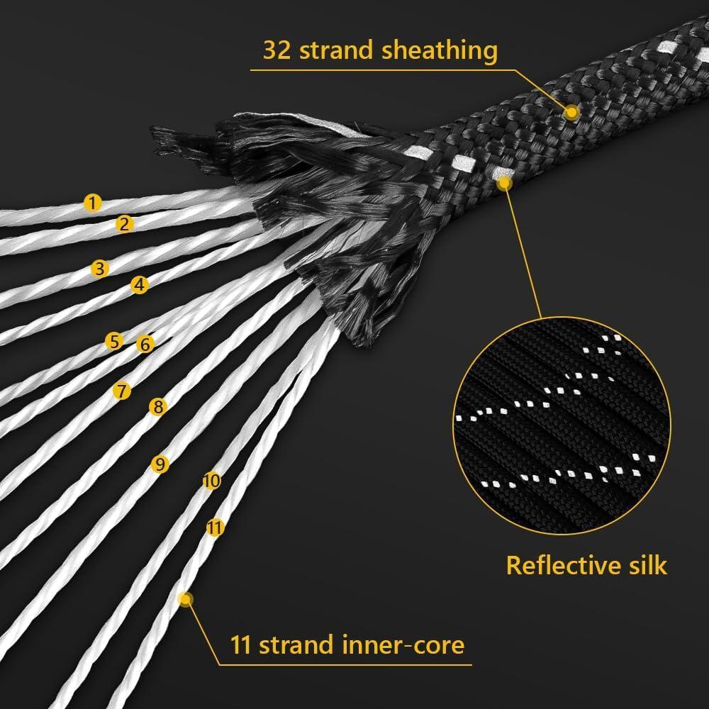 750lb Reflective Paracord Rope - Para Cord 1000Ft 评论和价格