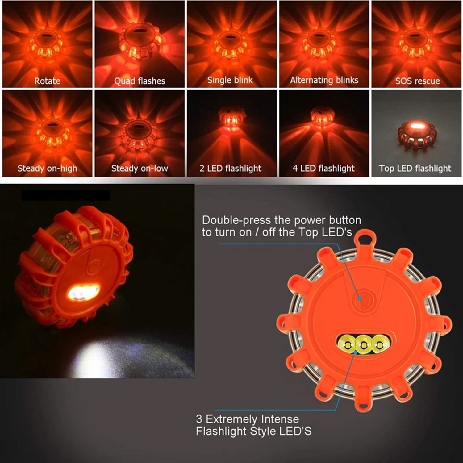 3PCS LED Road Flares Emergency - Signal Flare Kit 评论和价格