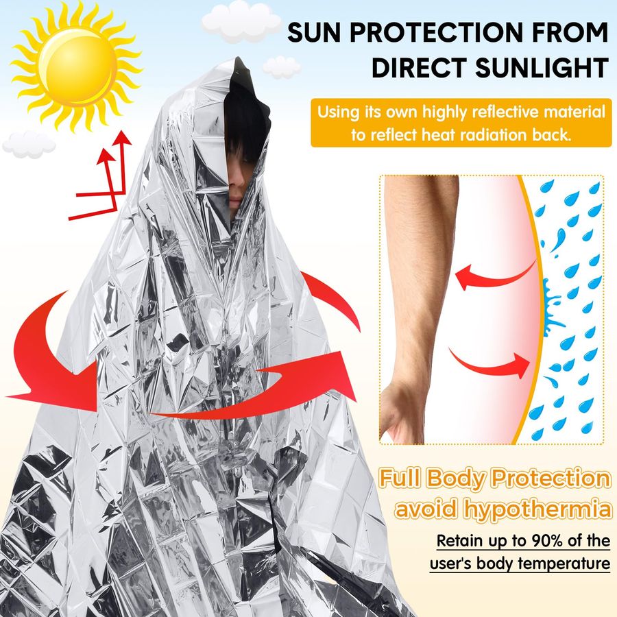 Pcs Emergency Blankets for Sur - Survival Blanket Reflective 评论和价格