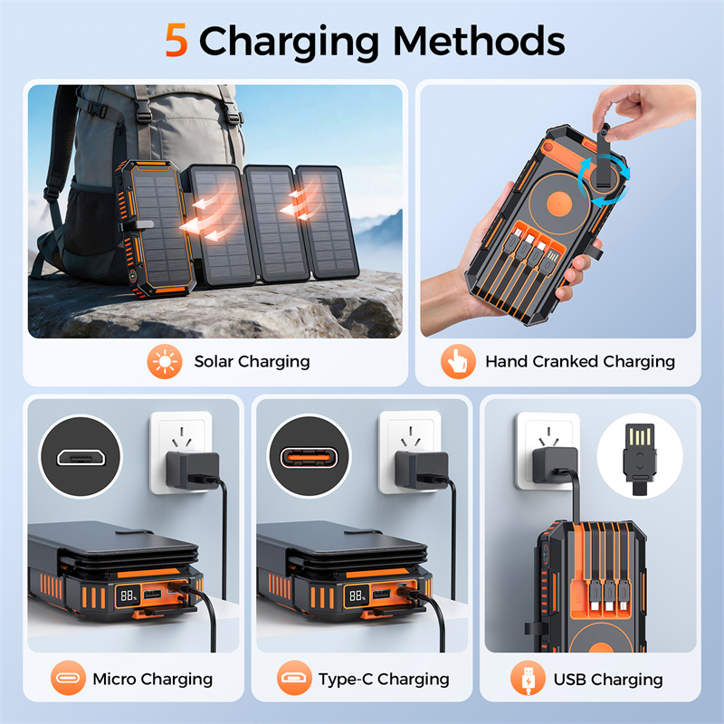 20000mAh Hand Crank Solar Powe - Solar Emergency Charger 评论和价格