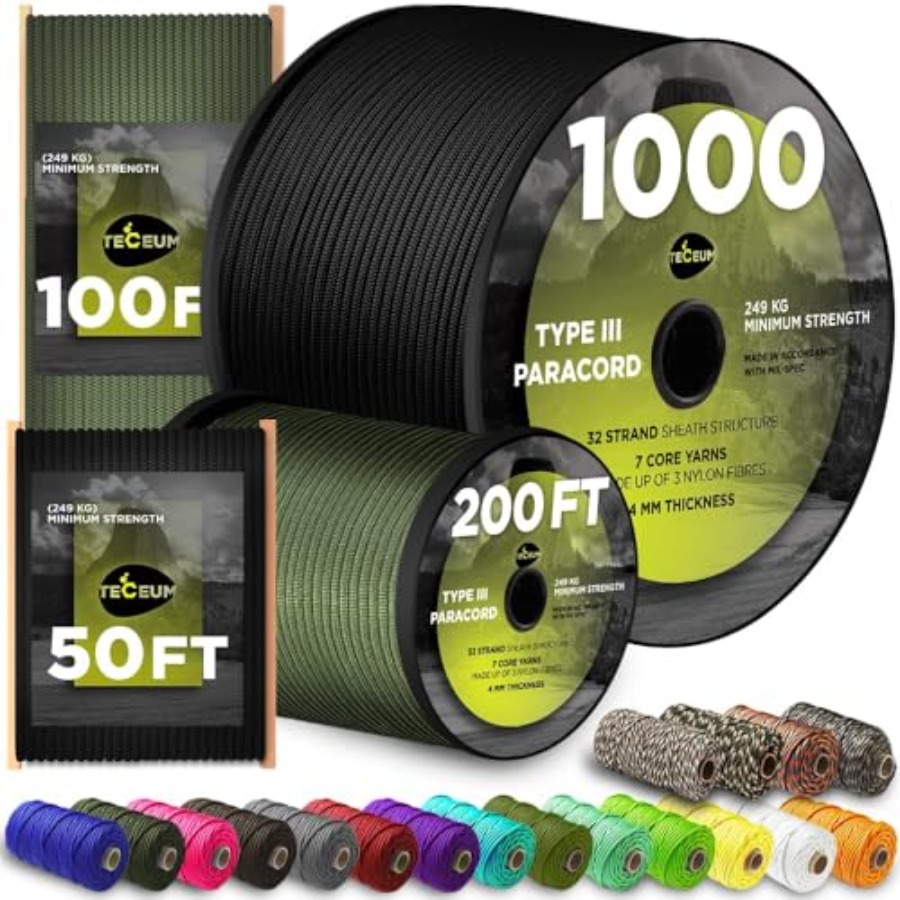 5/32 Paracord Rope 1000 1000ft - Para Cord 1000Ft 评论和价格