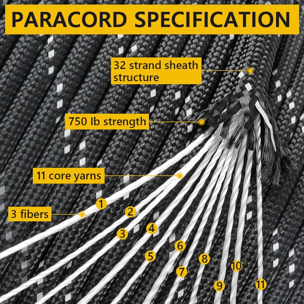 4mm Reflective Paracord Rope,  - Para Cord 1000Ft 评论和价格