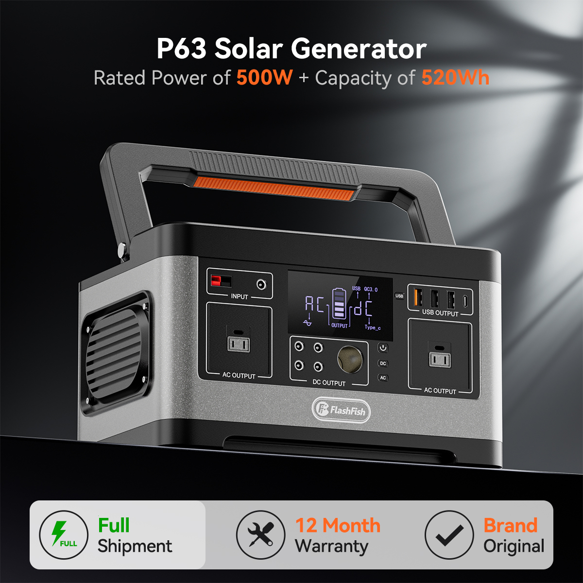 FF FlashFish P63 Portable Powe - Solar Emergency Charger 评论和价格