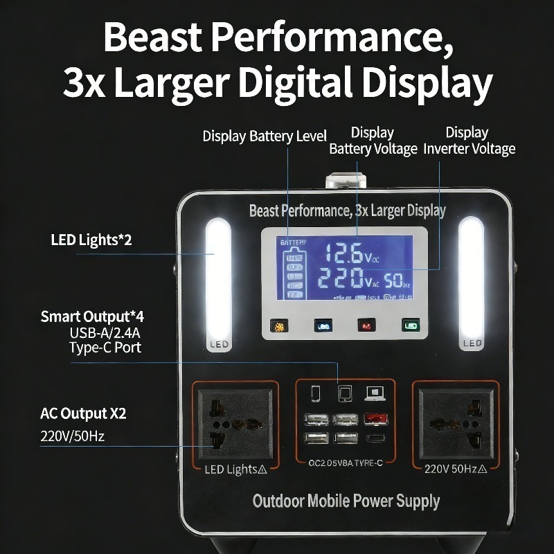 500W AC 220V Portable Power St - Solar Emergency Charger 评论和价格